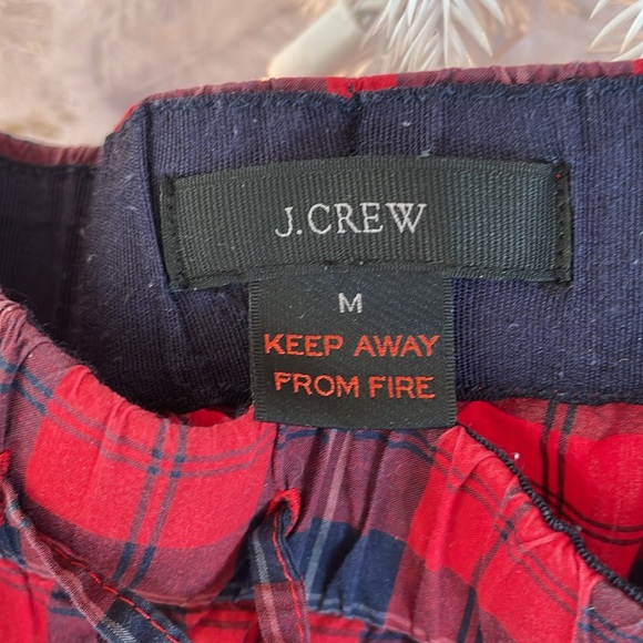 J. Crew Red/Black Tartan Cotton Cami & Short PJ Set, Medium - Picture 4 of 9